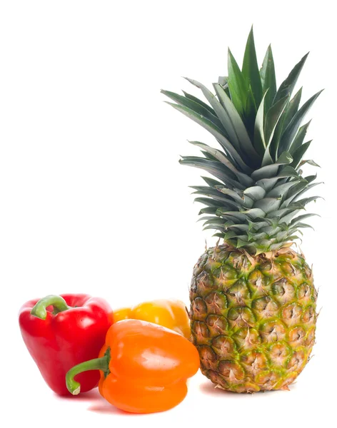 Three pepper and pineapple — Zdjęcie stockowe