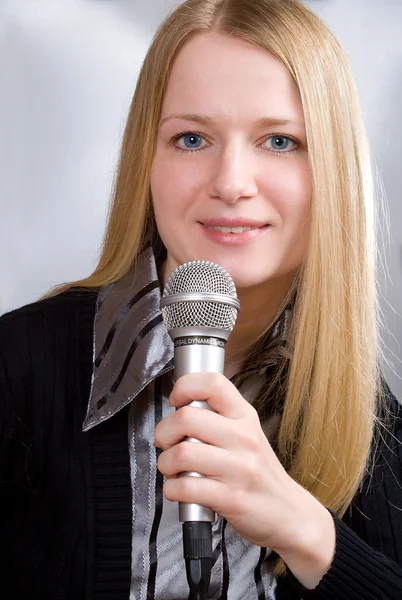 stock image Young woman singing