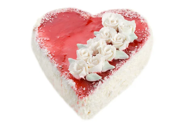 -serce tort biały — Zdjęcie stockowe