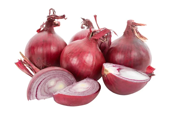 Red onions full and peaces — Stock Photo, Image
