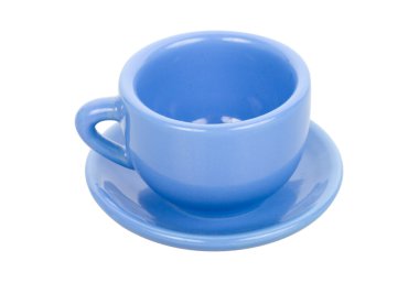 yakın çekim mavi fincan ile fincan tabağı