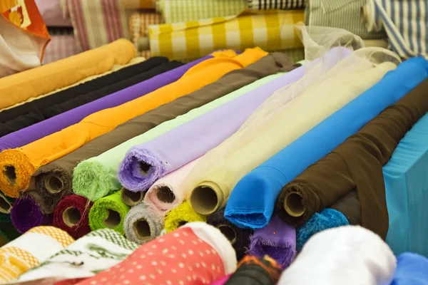 各种织物的颜色样品 — 图库照片