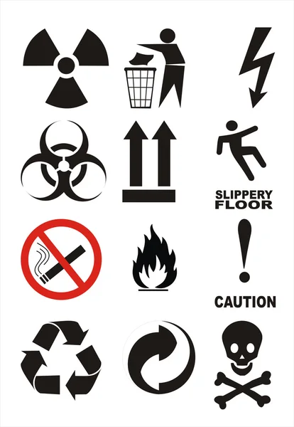 Símbolos de advertencia útiles — Foto de Stock