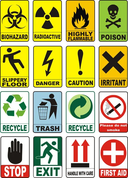 Hasznos figyelmeztető szimbólumok — Stock Fotó
