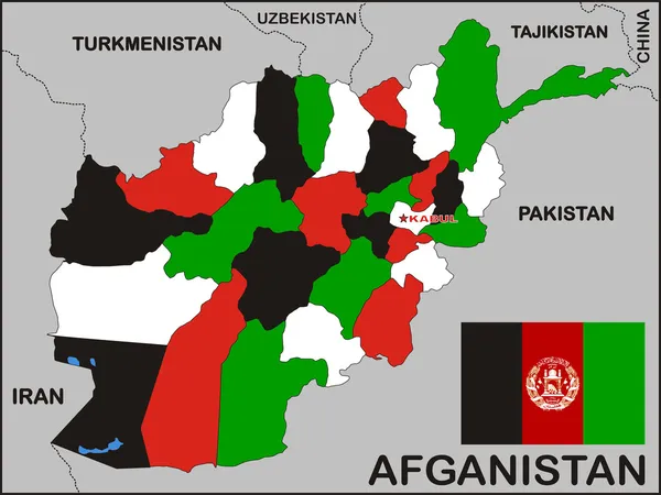 Afganisztán politikai térképe — Stock Fotó
