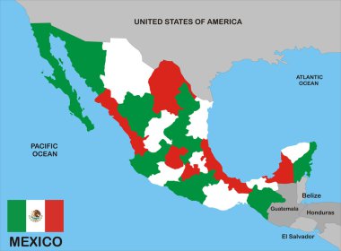 Mexico map clipart