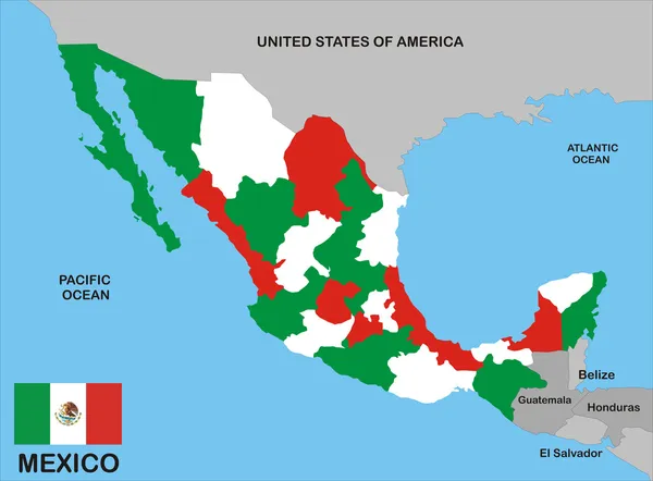 メキシコ地図 — ストック写真