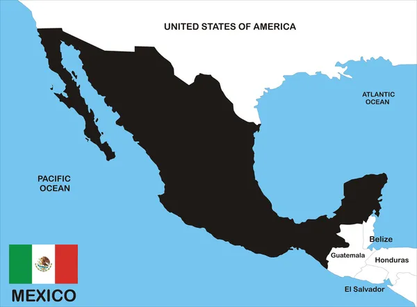 墨西哥地图 — 图库照片