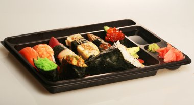 Japanese traditional sushi set clipart