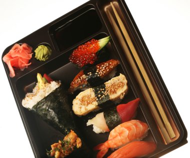 Japanese traditional sushi set clipart