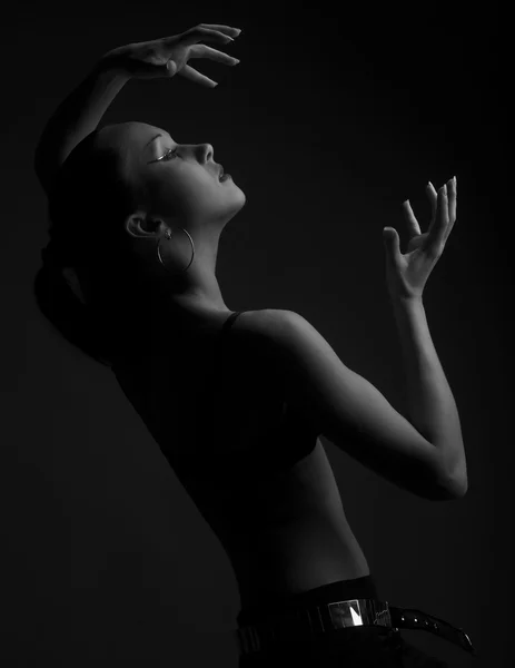 Fetish model dansen — Stockfoto