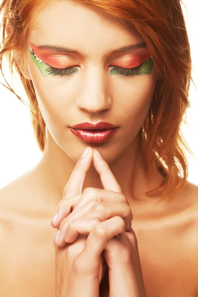 Sexy Frau mit kreativem Make-up — Stockfoto