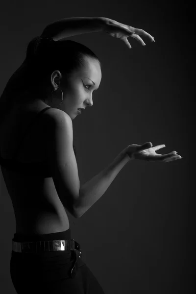 Model fetysz taniec — Zdjęcie stockowe