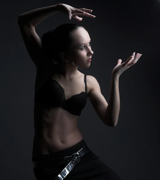 Modelo fetichista dança — Fotografia de Stock