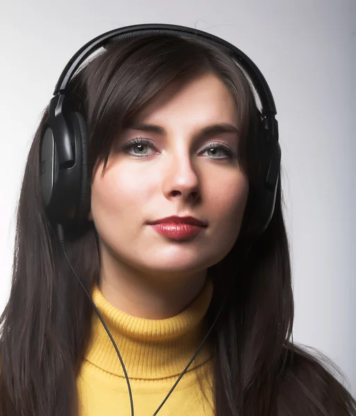 Beautiful Headphones Girl — Stock Photo, Image