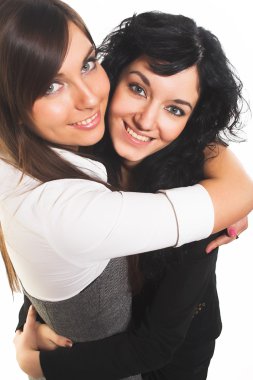 Two young women clipart