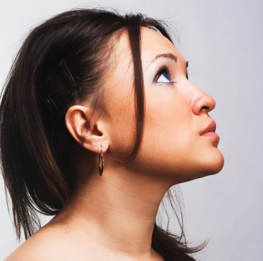 güzel, seksi bir kız portresi