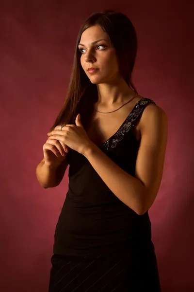 Vakker brunettkvinne – stockfoto