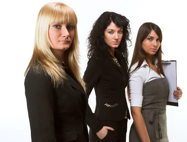 Un team di lavoro guidato da una donna d'affari — Foto Stock