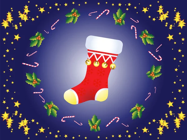 Christmas sock — Stock Vector