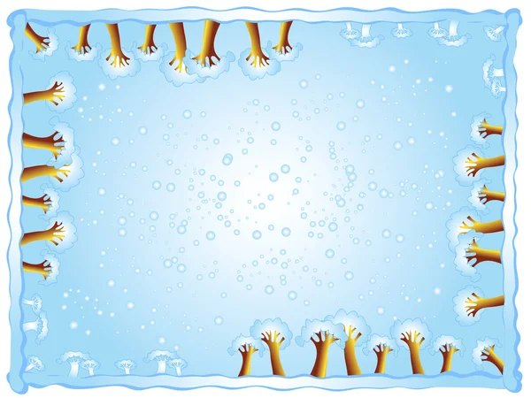 Arbres d'hiver (bordure ) — Image vectorielle