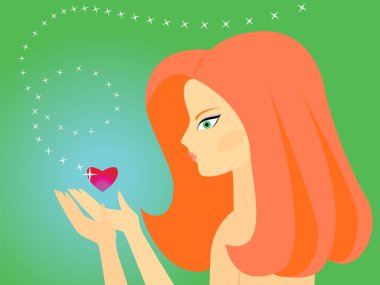 Girl in love clipart