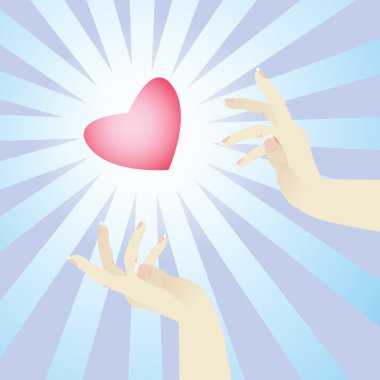 Heart and hands clipart