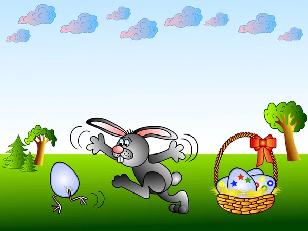 Divertente coniglio di Pasqua — Vettoriale Stock