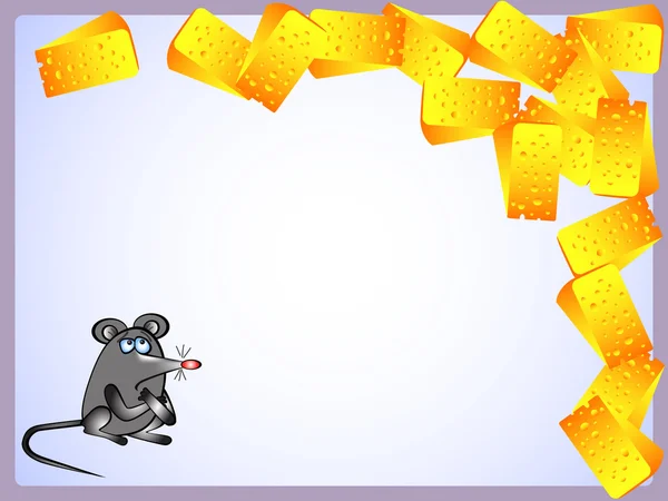 Ratón y queso — Vector de stock