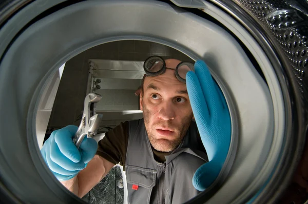 Funny plumber Stock Image