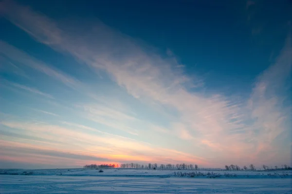 Зимний закат — стоковое фото