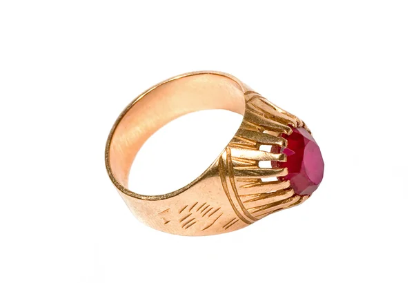 Красное рубиновое кольцо — стоковое фото