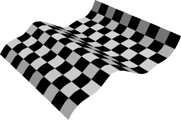 Tredimensionella svart och vit flagga — Stock vektor