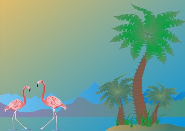 avuç içi ve flamingo