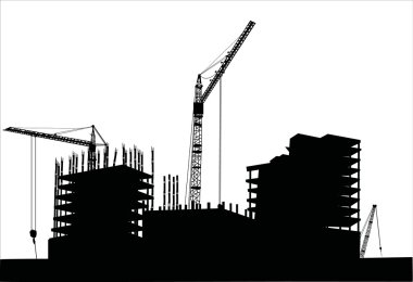 House building on white clipart