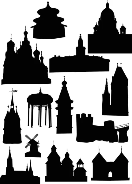 Vieux châteaux et tours — Image vectorielle