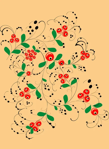 Décoration baies rouges — Image vectorielle
