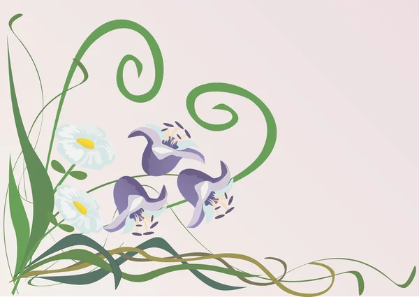 紫と白の花 — ストックベクタ