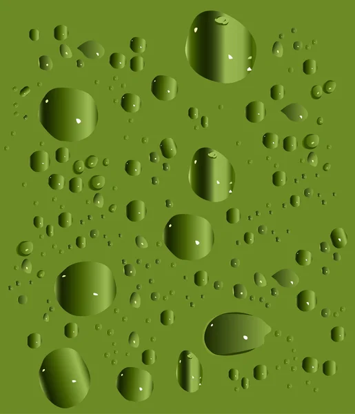 Ilustrasi dengan tetes hijau - Stok Vektor