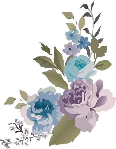 Rosa flores ilustración — Archivo Imágenes Vectoriales