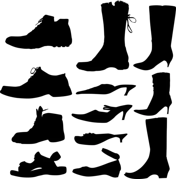 Collection of footwears — Stockový vektor