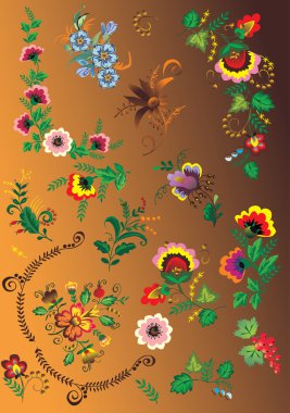 Conventionalized flowers clipart