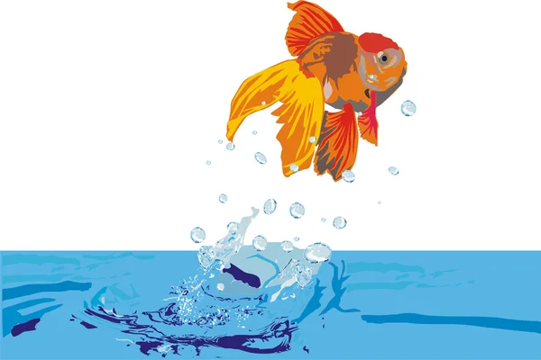 Illustration with goldfish — Stock Vector