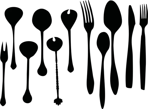 Spoones et fourchettes — Image vectorielle