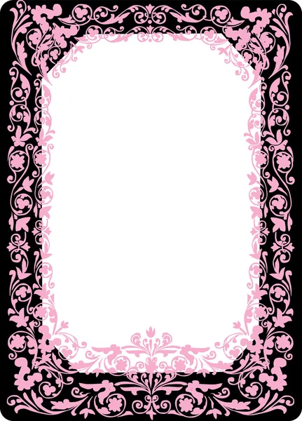 Pink frame on black and white — Stock Vector