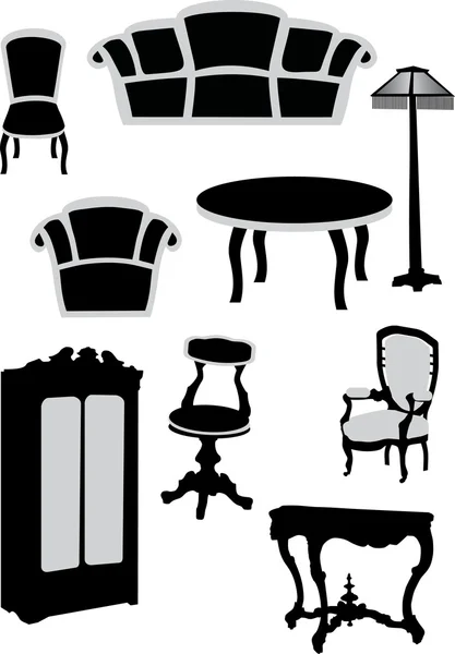 Colección de muebles — Vector de stock