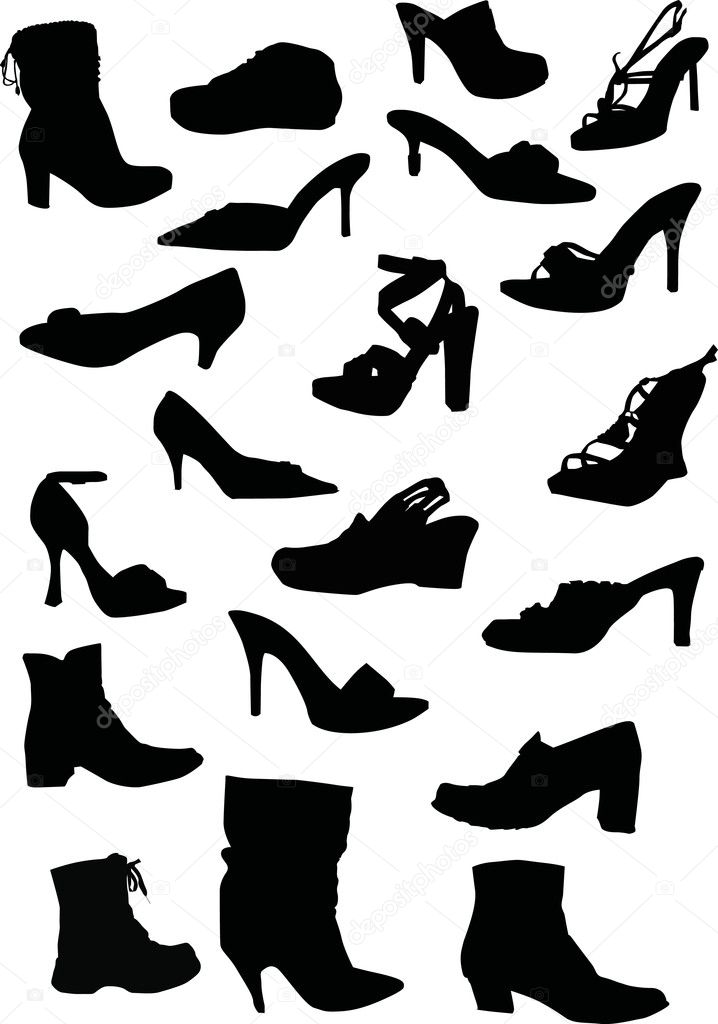Collection of footwears silhouettes