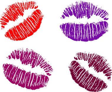 Four color lipsticks illustration clipart