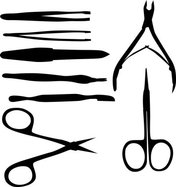 Illustration with manicure set clipart