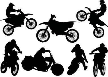 Racer silhouettes collection clipart